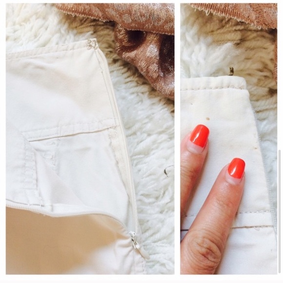 Ann Taylor | Khaki Skirt w/ Button Waist Detail - Picture 6 of 6